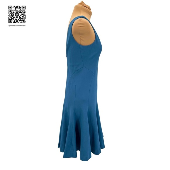 Ralph Lauren Blue Label (Medium NWT} - Blue V-Neck Fit & Flare Dress - Picture 5 of 16
